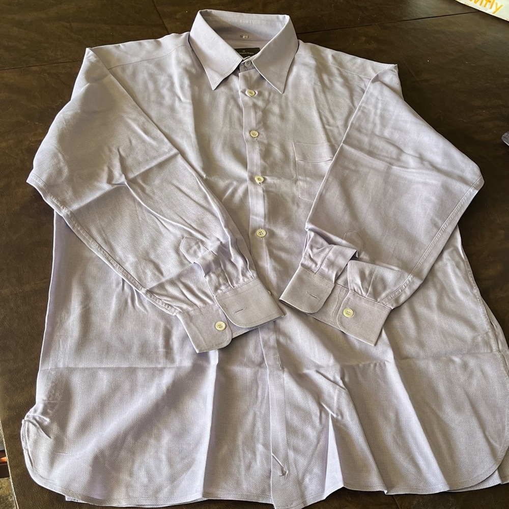 Ermenegildo Zegna Lavender Men’s Dress Shirt Size Large